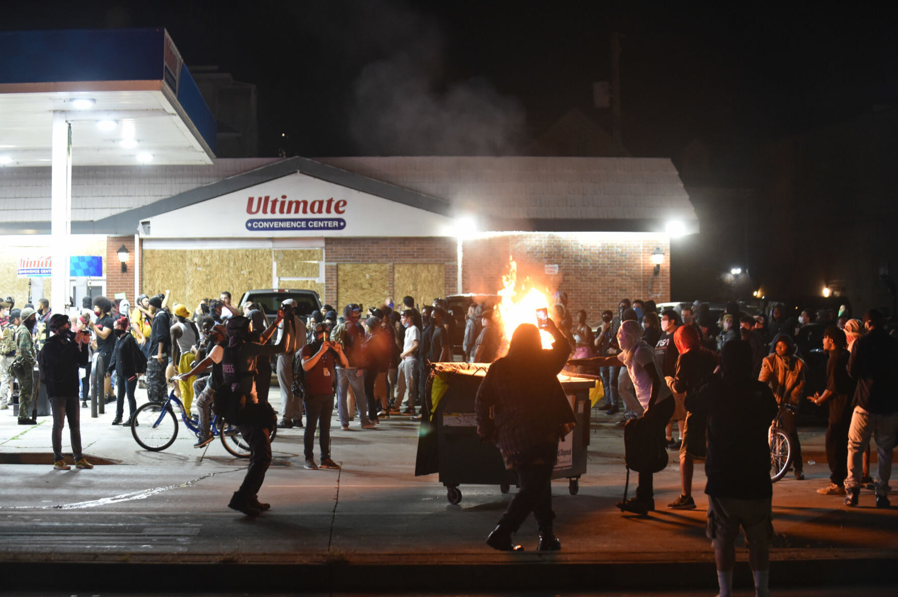 Dumpster set alight